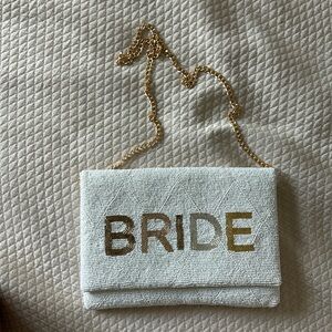 White bridal purse